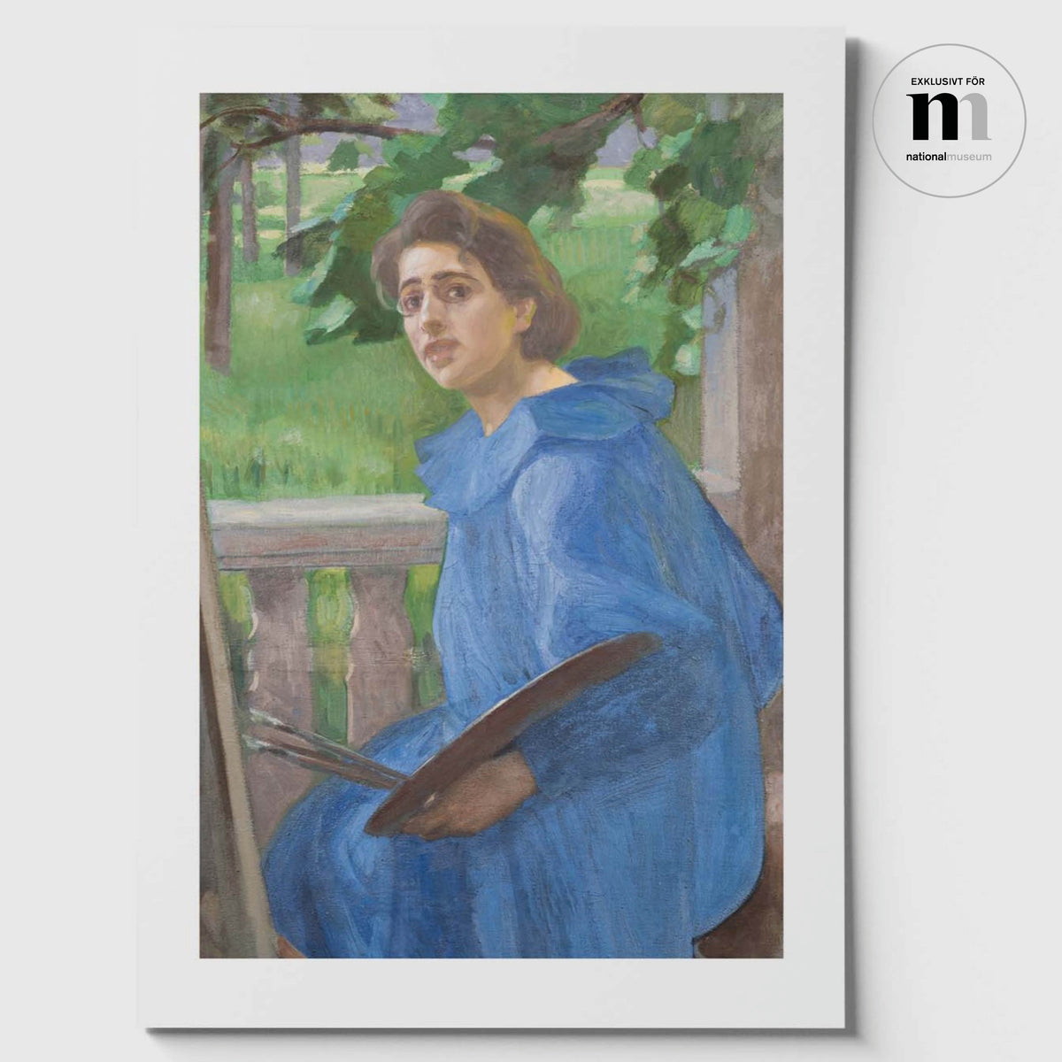 poster med porträtt av Hanna Hirsch Pauli målat av maken Georg Pauli från utställningen på Nationalmuseum 2025