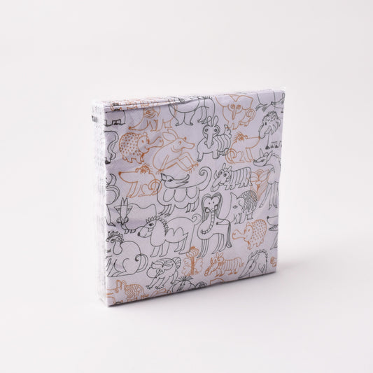 Servetter med Lisa Larsons Okända djur från Nationalmuseum