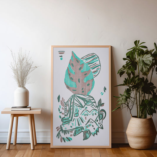 litografin Strimmor 2 från NAtionalmuseum i träram