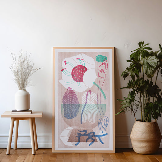 litografin Kompott 2 inramad i träram