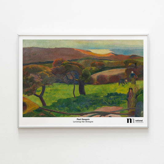 Poster med motiv av Paul Gauguin från Nationalmuseum i vit ram