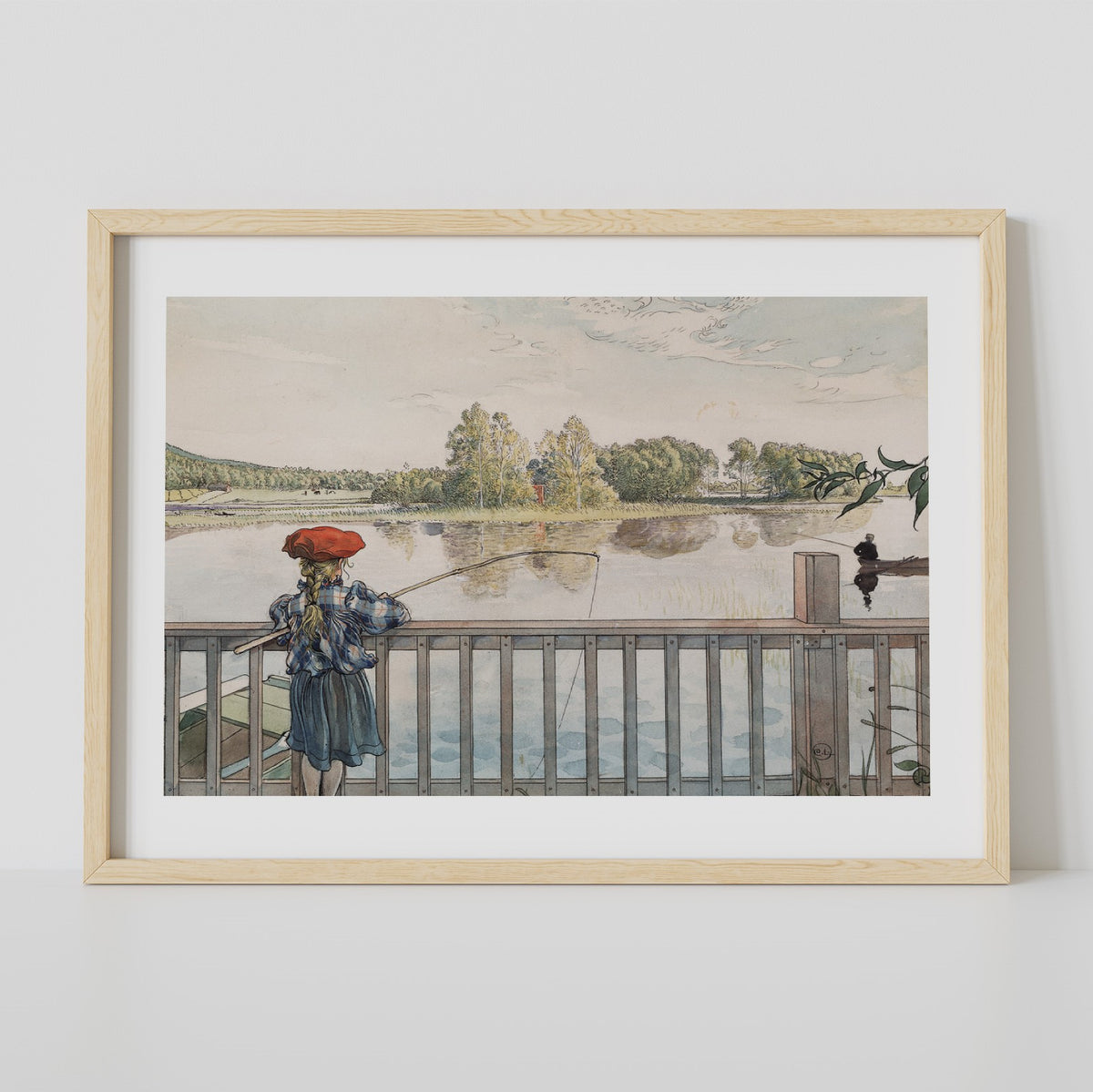 Poster med Carl Larssons Lisbeth Metar från Nationalmuseum i träram