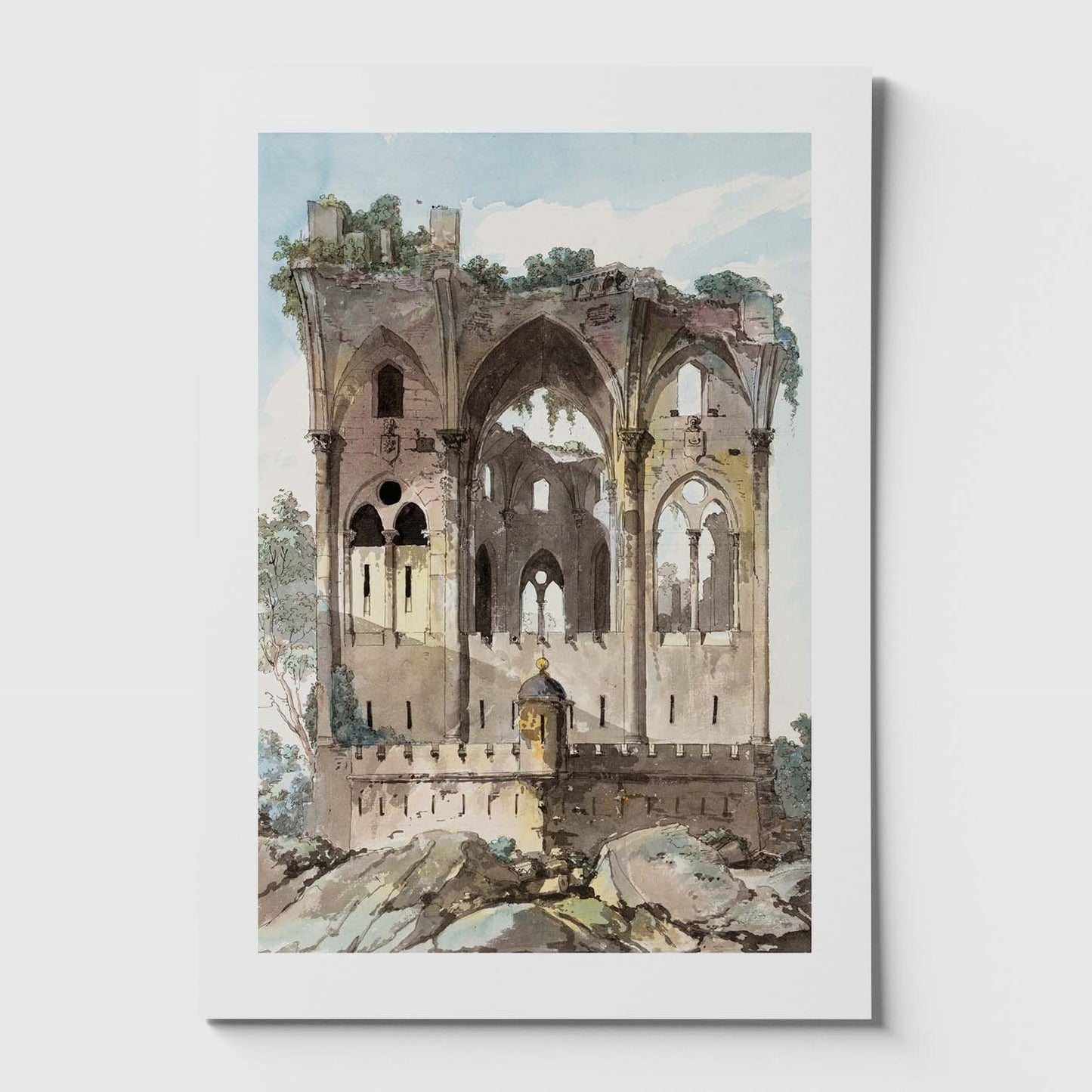 poster med akvarellmålning föreställande en bogruin från stockholm stadsmuseum