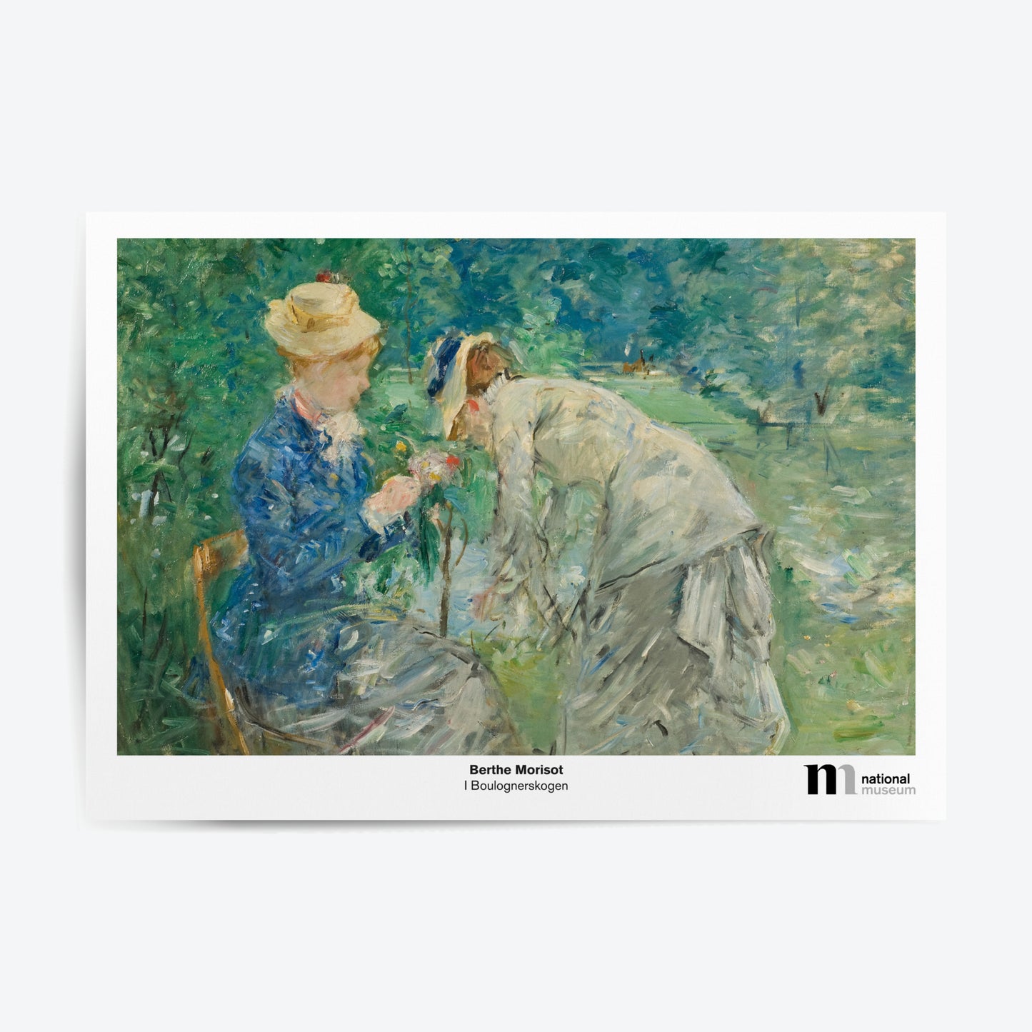 Poster med berthe morisots impressionistiska verk I boulognerskogen från Nationalmuseums samlingar