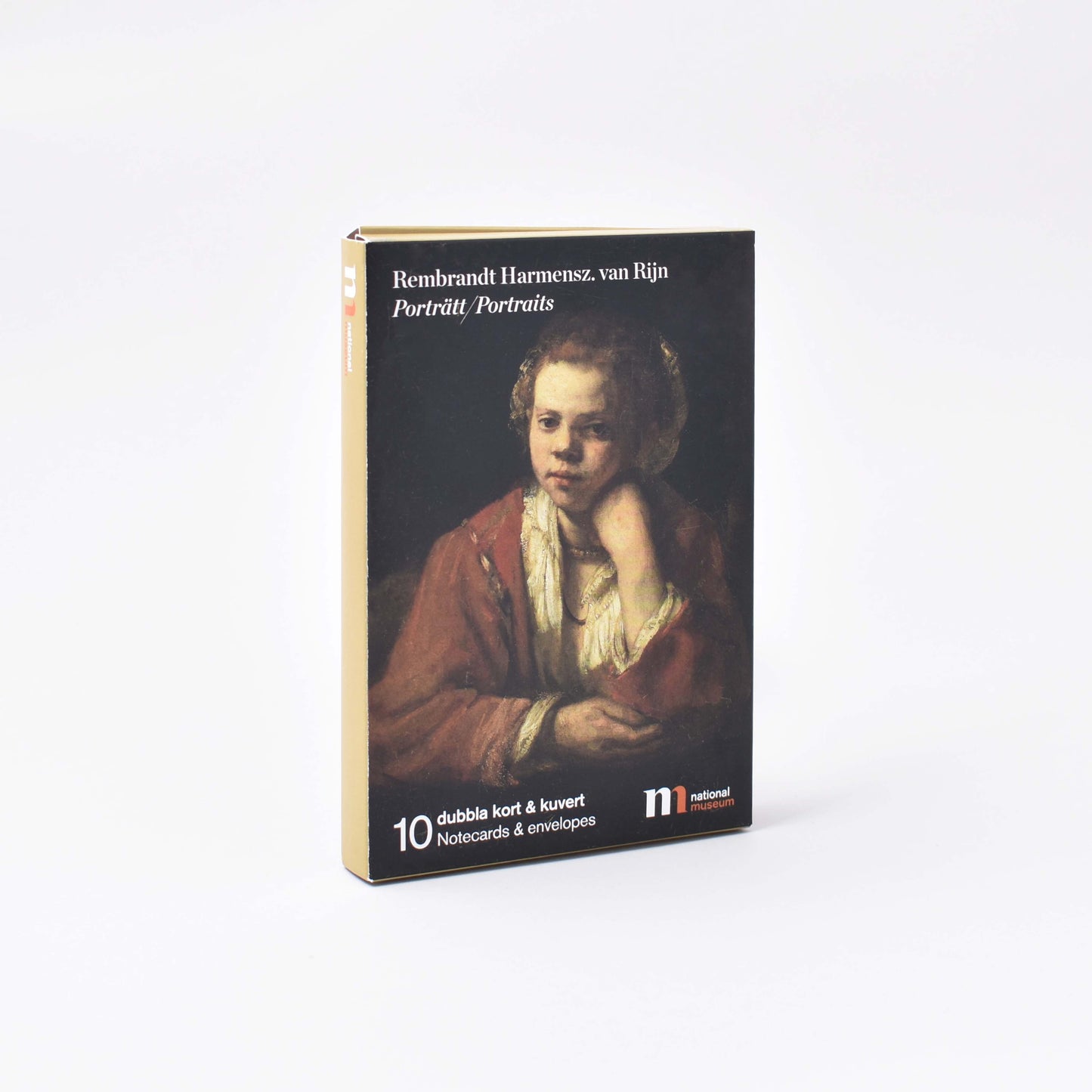 mapp med vykort med motiv av Rembrandt från Nationalmuseum