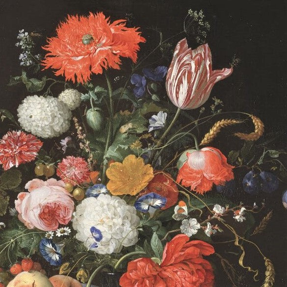 Blomsterstilleben i rött från Nationalmuseums samlingar