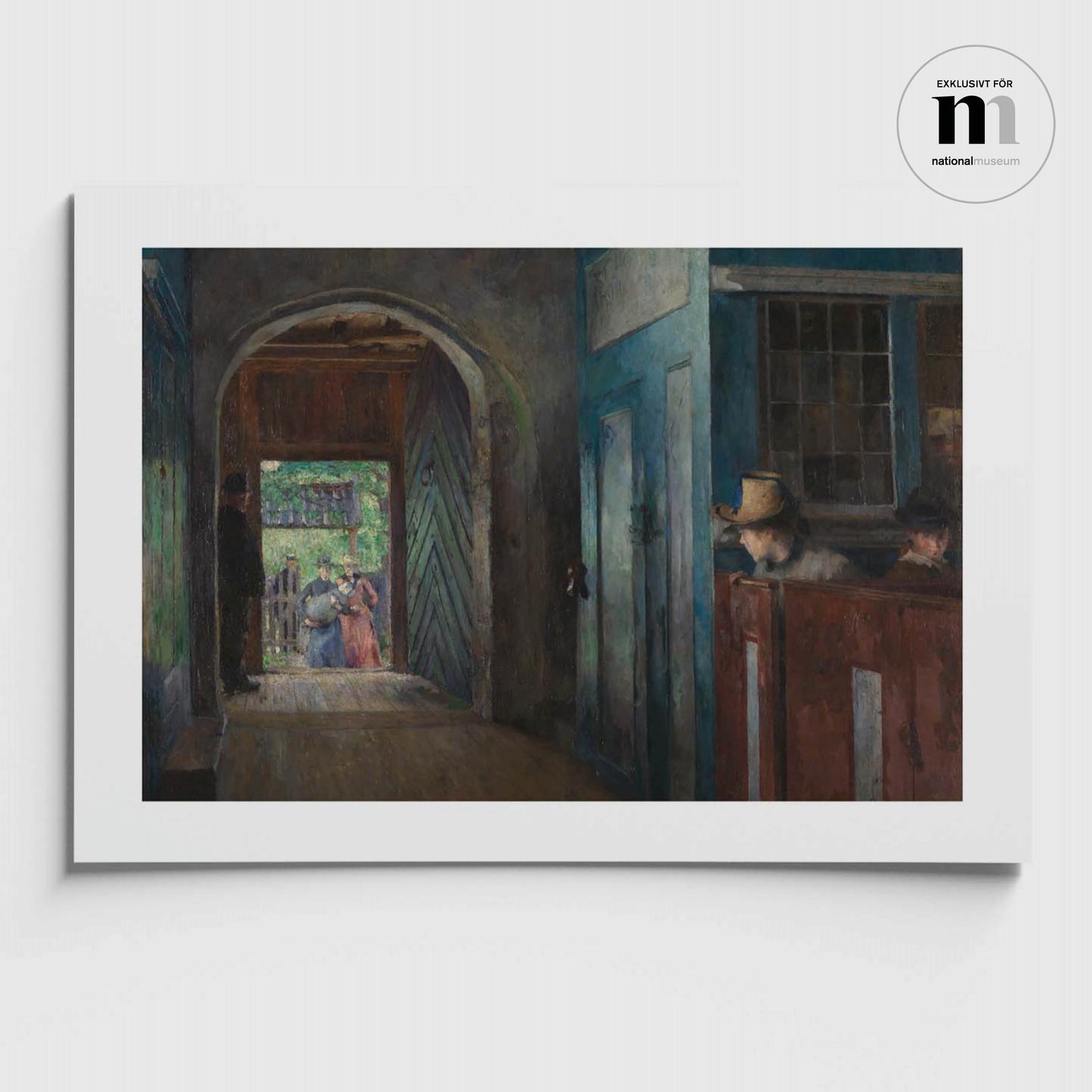 Affisch med Harriet Backers målning Barndop i Tanum kyrka från Nationalmuseum