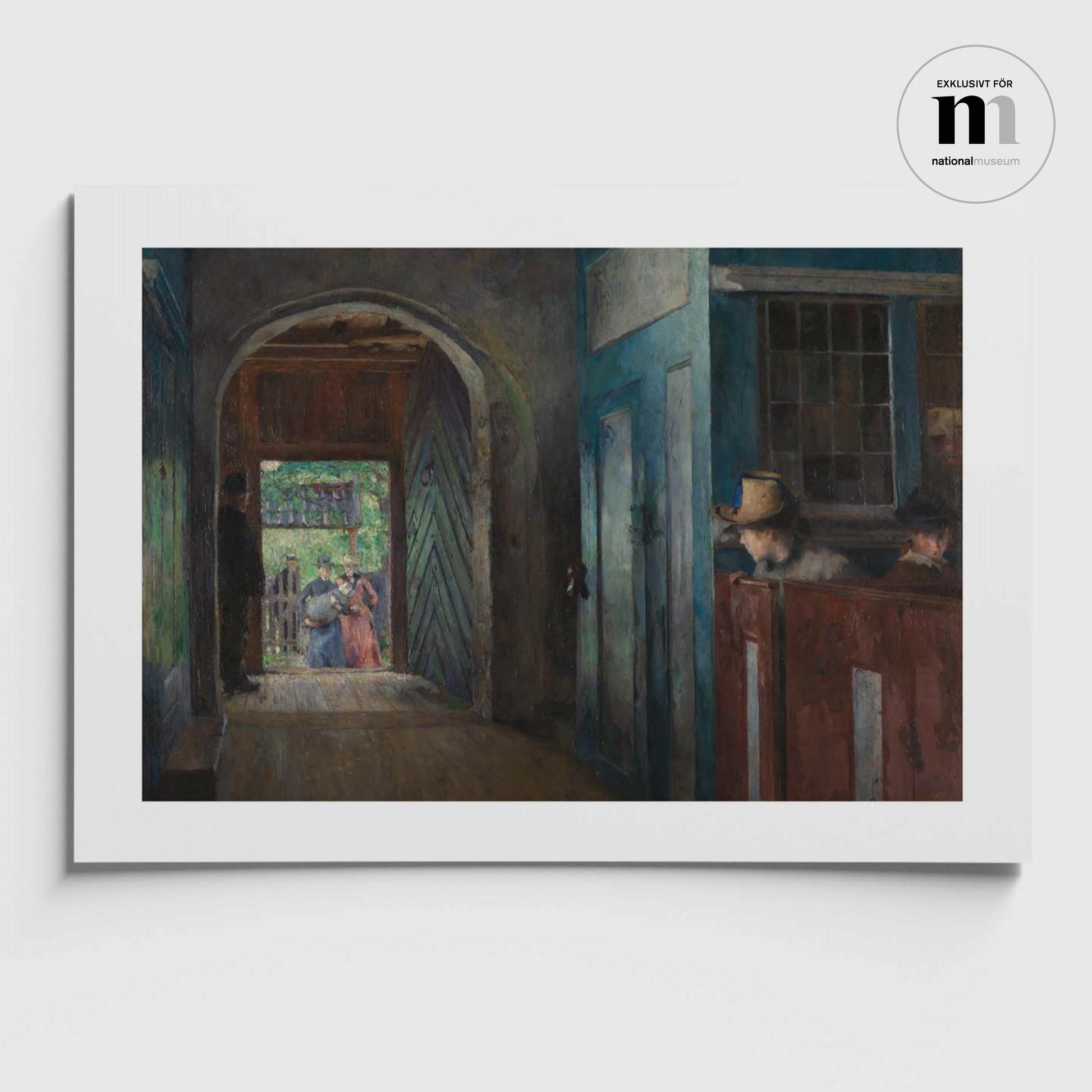 Affisch med Harriet Backers målning Barndop i Tanum kyrka från Nationalmuseum