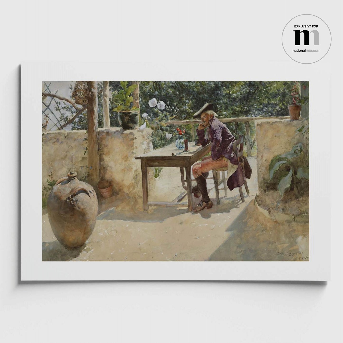 Poster med Carl LArssons målning Vinet från NAtionalmuseums utställning Trädgården