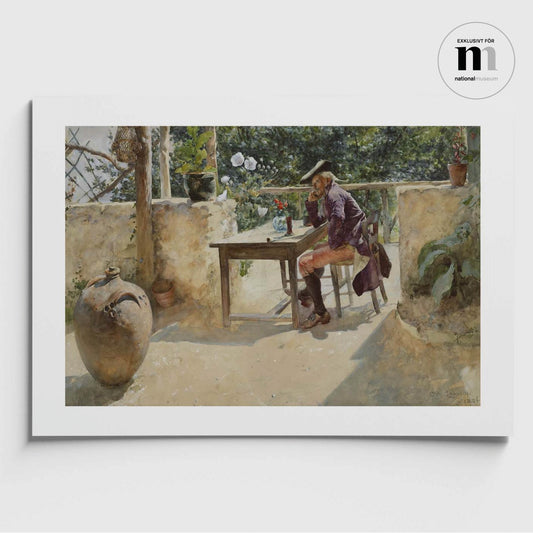 Poster med Carl LArssons målning Vinet från NAtionalmuseums utställning Trädgården