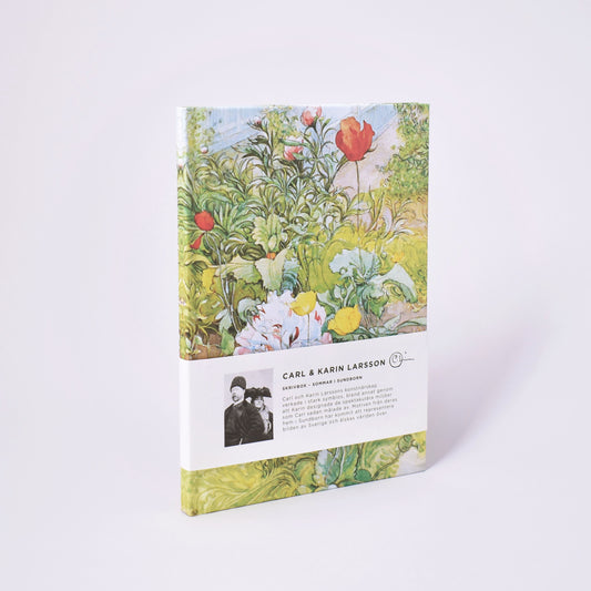 Anteckningsbok med inspirerad av Carl och Karin Larsson med målningen Sommar i Sundborn