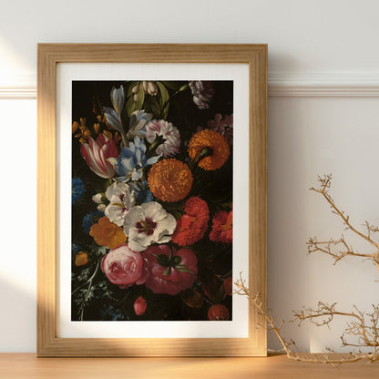 Affisch med blommor från Nationalmuseum i träram