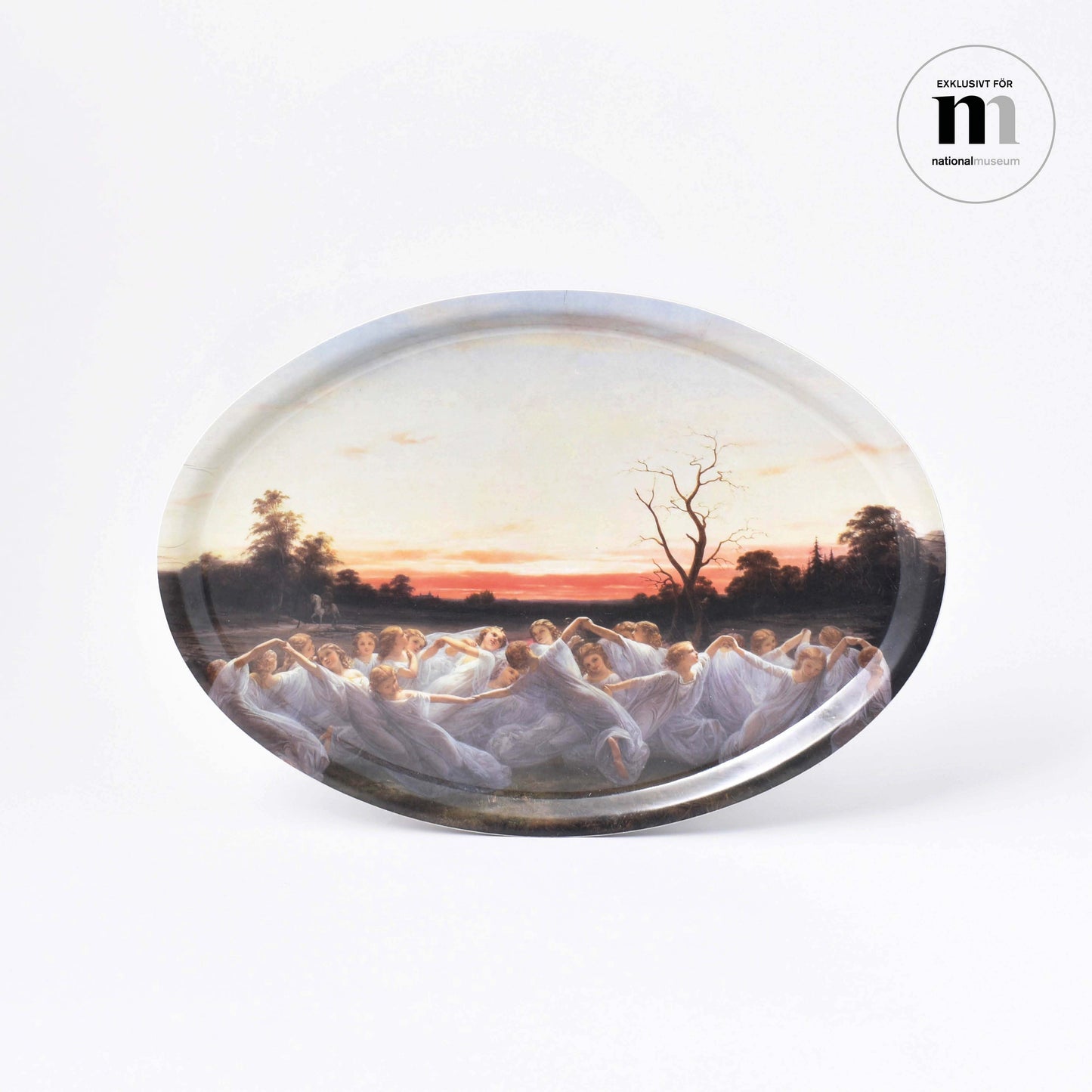 oval bricka med älvor från Nationalmuseum