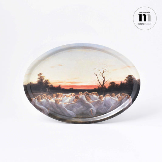 oval bricka med älvor från Nationalmuseum