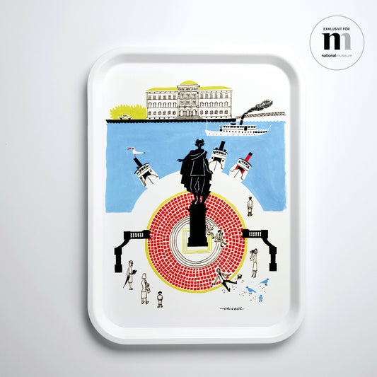 Bricka med Illustration av Olle Eksell för Nationalmuseum
