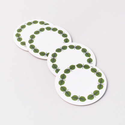 fyra glasunderlägg med Stig Lindbergs mönster Berså