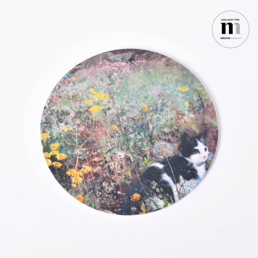 glasunderlägg med katt av Liljefors från Nationalmuseum