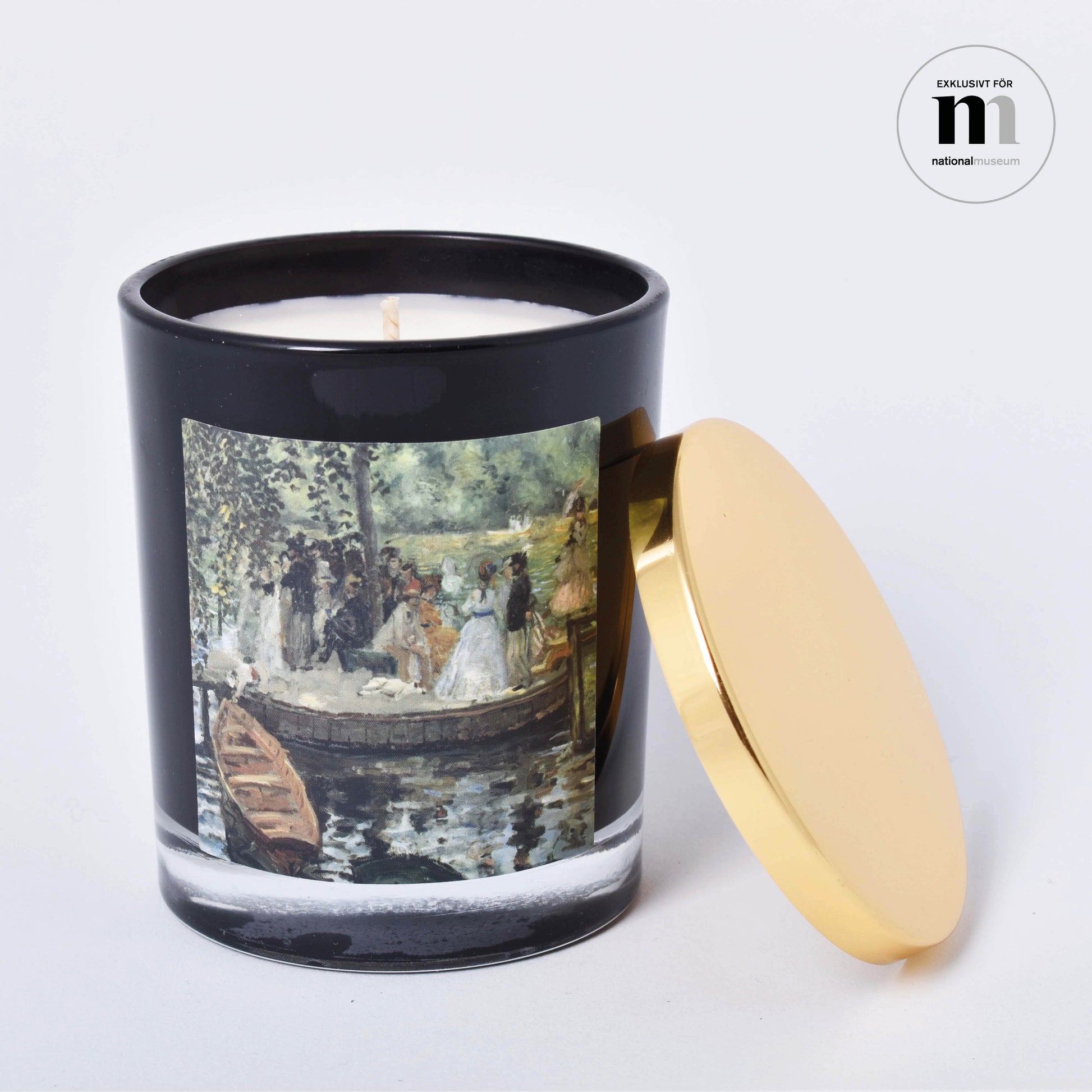 svart doftljus med målning av Renoir från Nationalmuseum