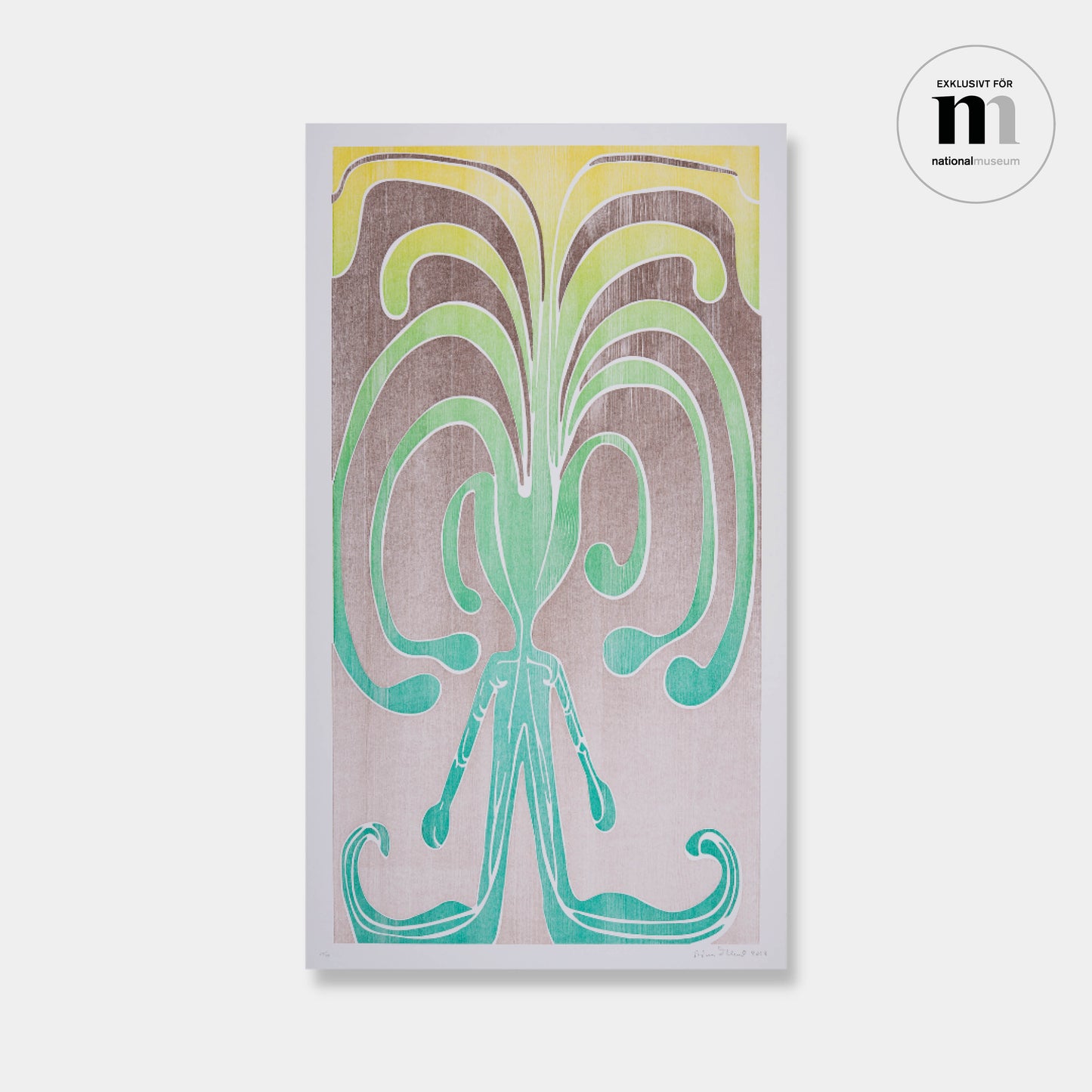 Litografi i gult och grönt exklusivt för Nationalmuseum