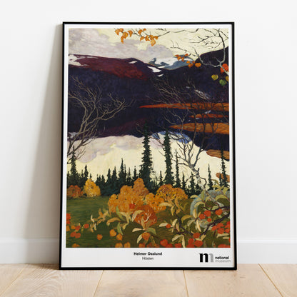 Affisch med Höstmotiv av Helmer Osslund från Nationalmuseum i svart ram
