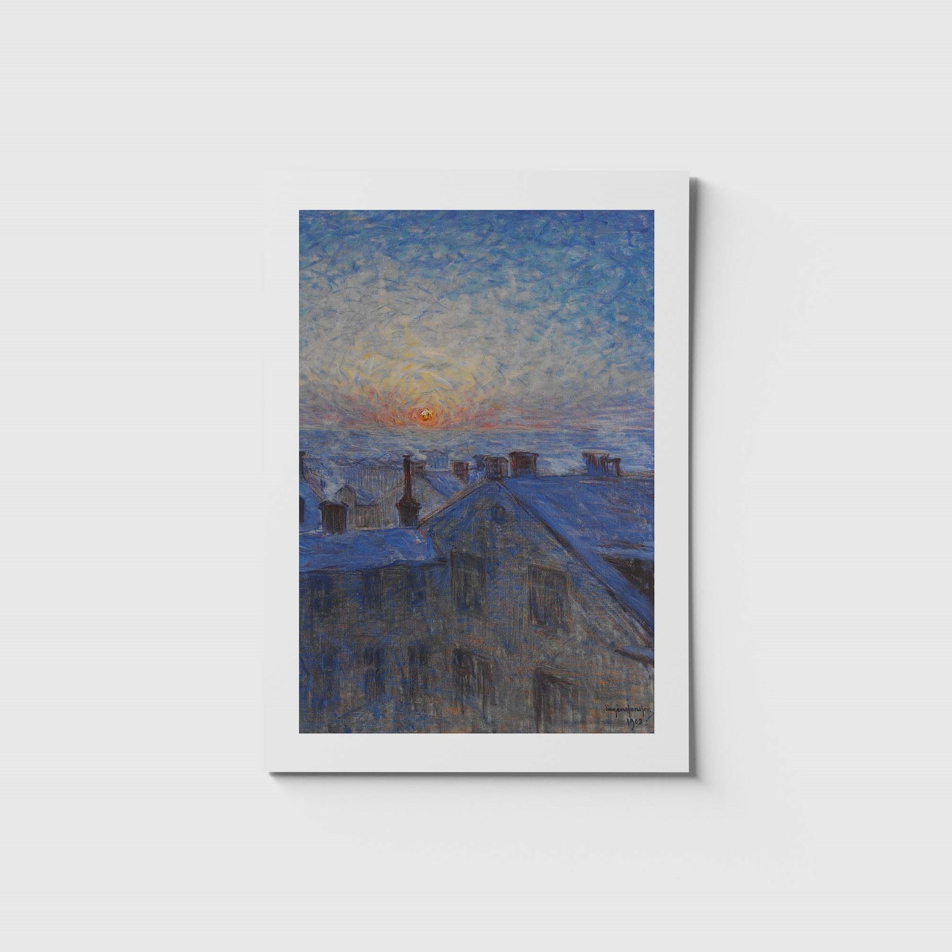 Stort vykort med stockholmsmotiv av Eugene Jansson från Nationalmuseums samlingar