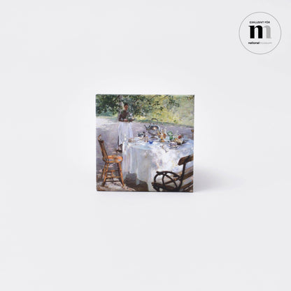 kylskåpsmagnet med målningen frukostdags från nationalmuseum