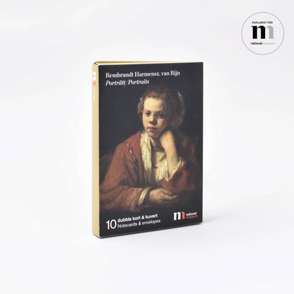 vykort och kuvert med målningar av Rembrandt från Nationalmuseum