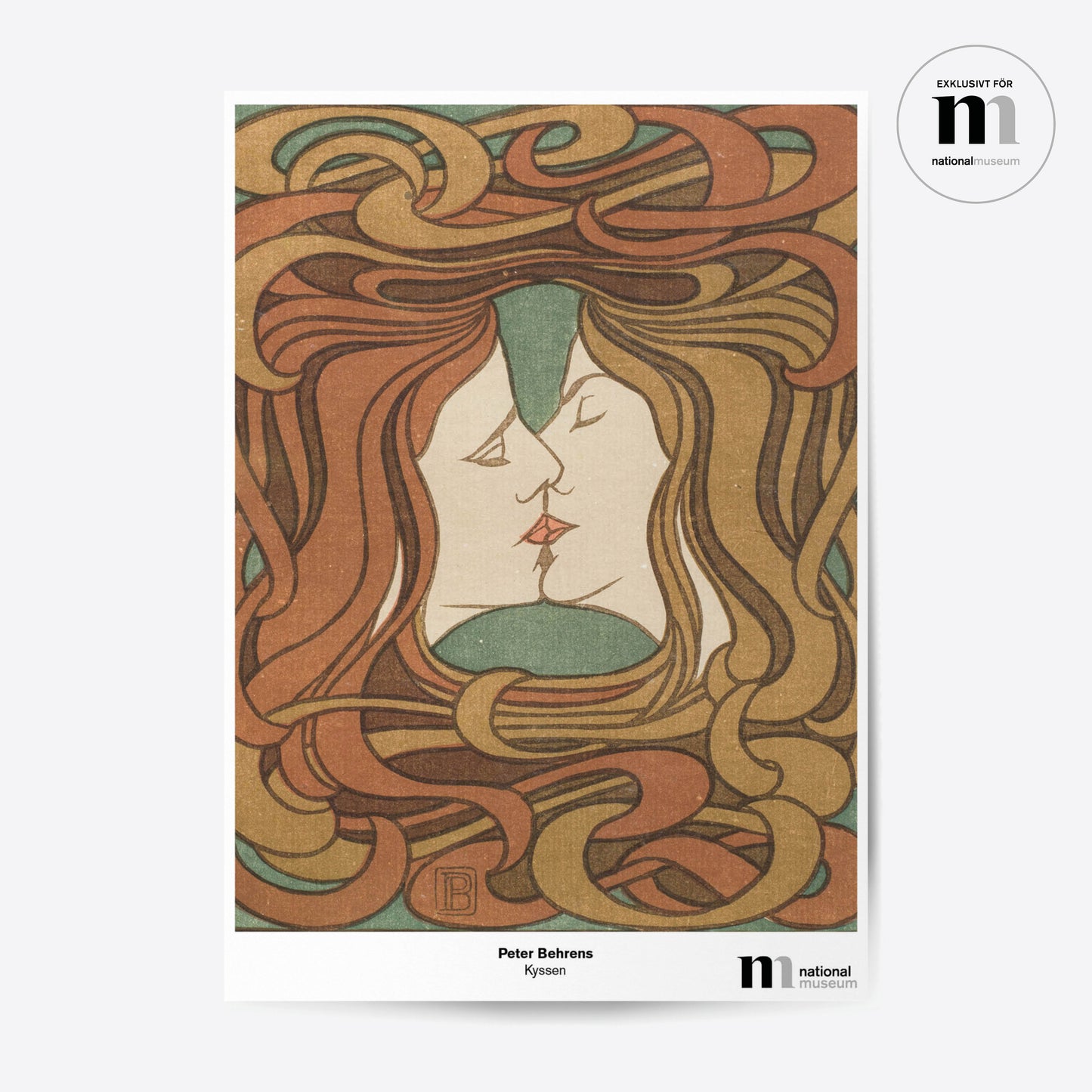 grafisk affisch med Kyssen från Nationalmuseum