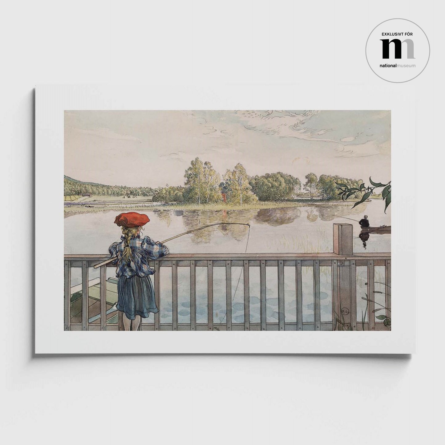 poster med akvarell av Carl Larsson från Nationalmuseums samlingar