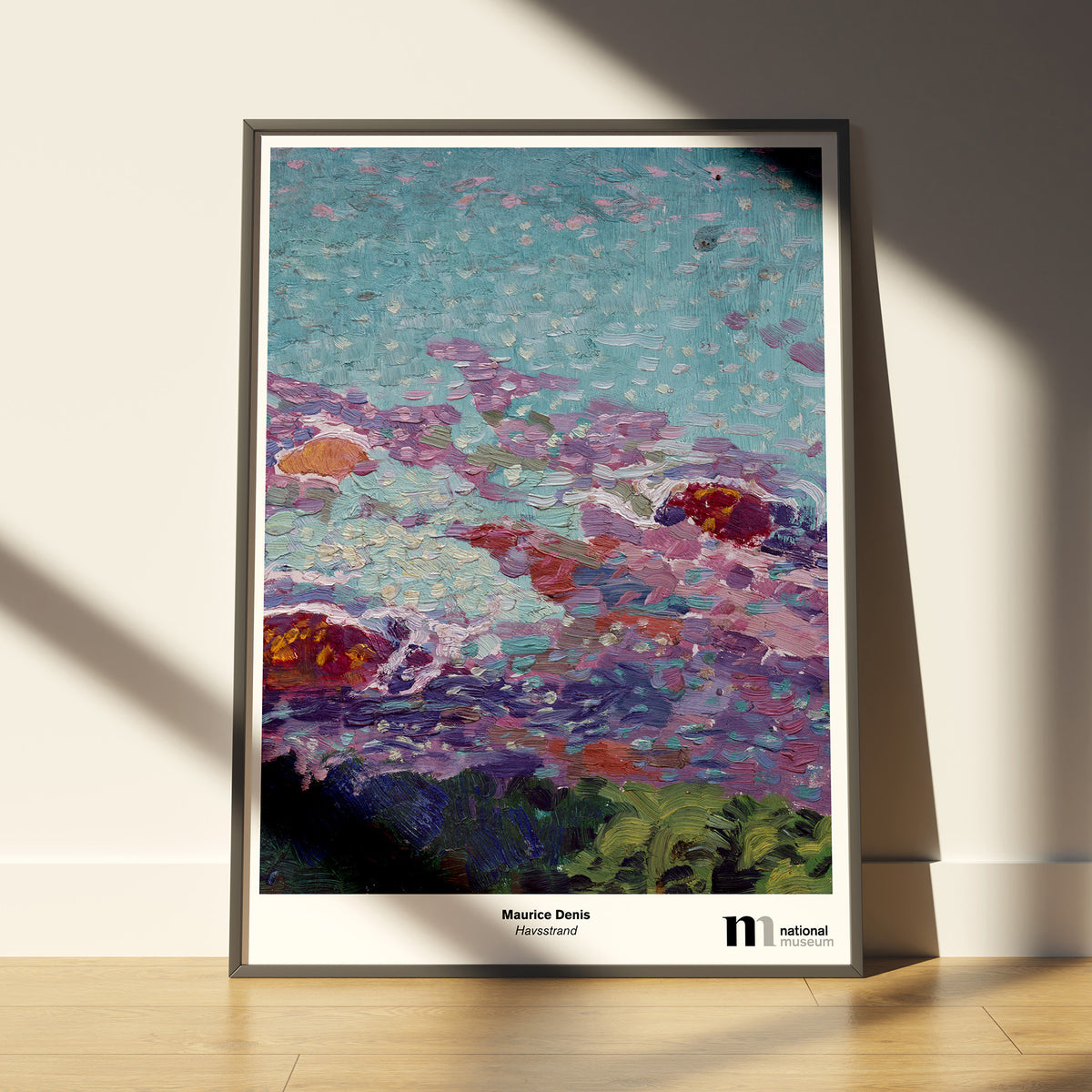poster 50x70cm i ram med Maurice Denis målning Havsstrand från Nationalmuseums samlingar
