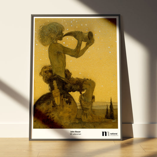 poster 50x70cm i ram med John Bauers målning Vill vallareman från Nationalmuseums samlingar