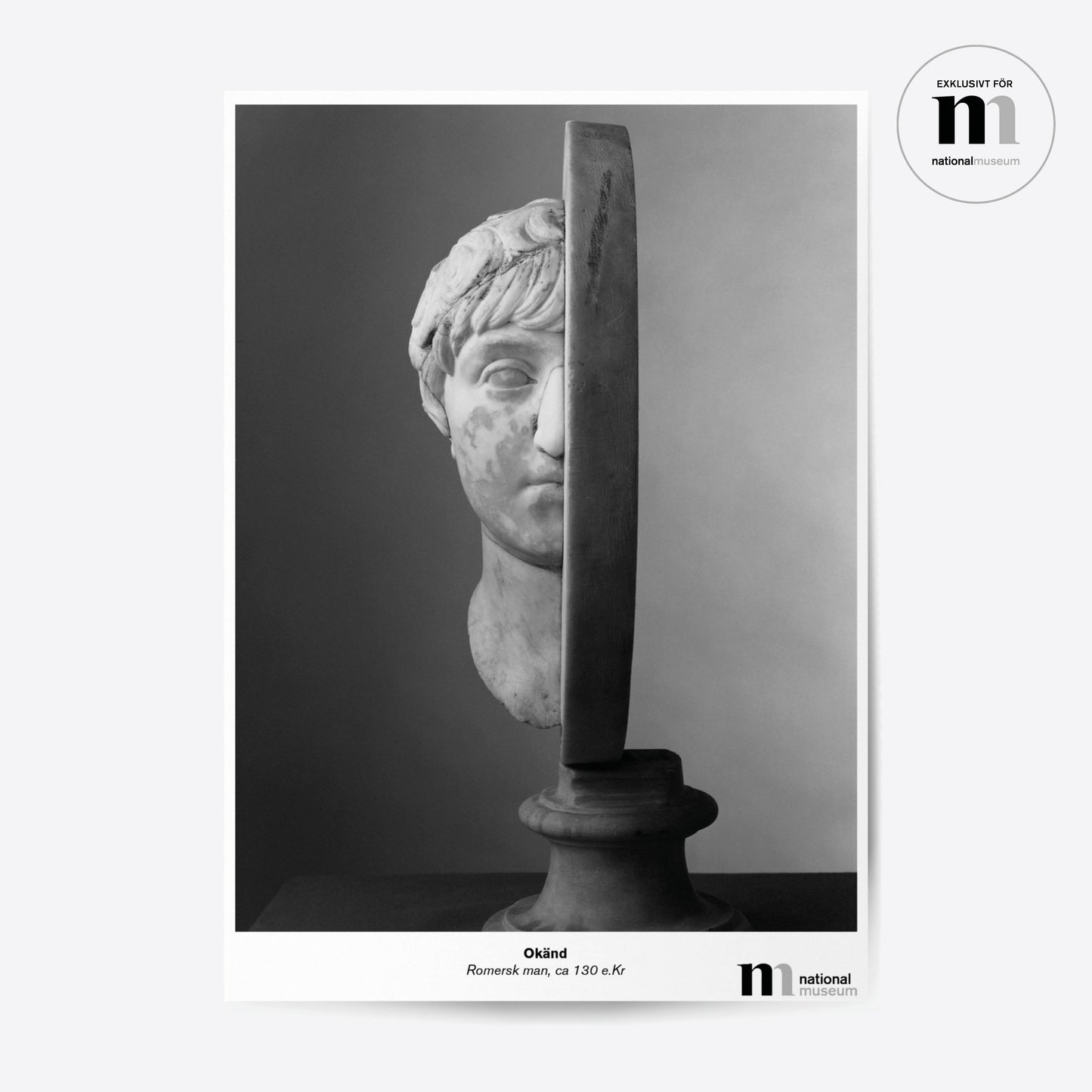 svartvit poster med skulptur från NAtionalmuseum