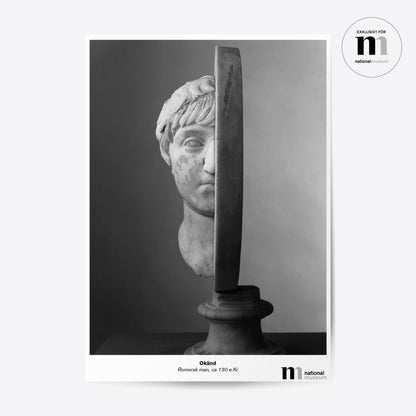 svartvit poster med skulptur från NAtionalmuseum