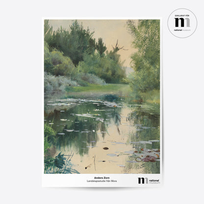 Poster med Anders Zorns målning Landskapsstudie från Mora som finns i Nationalmuseums samlingar