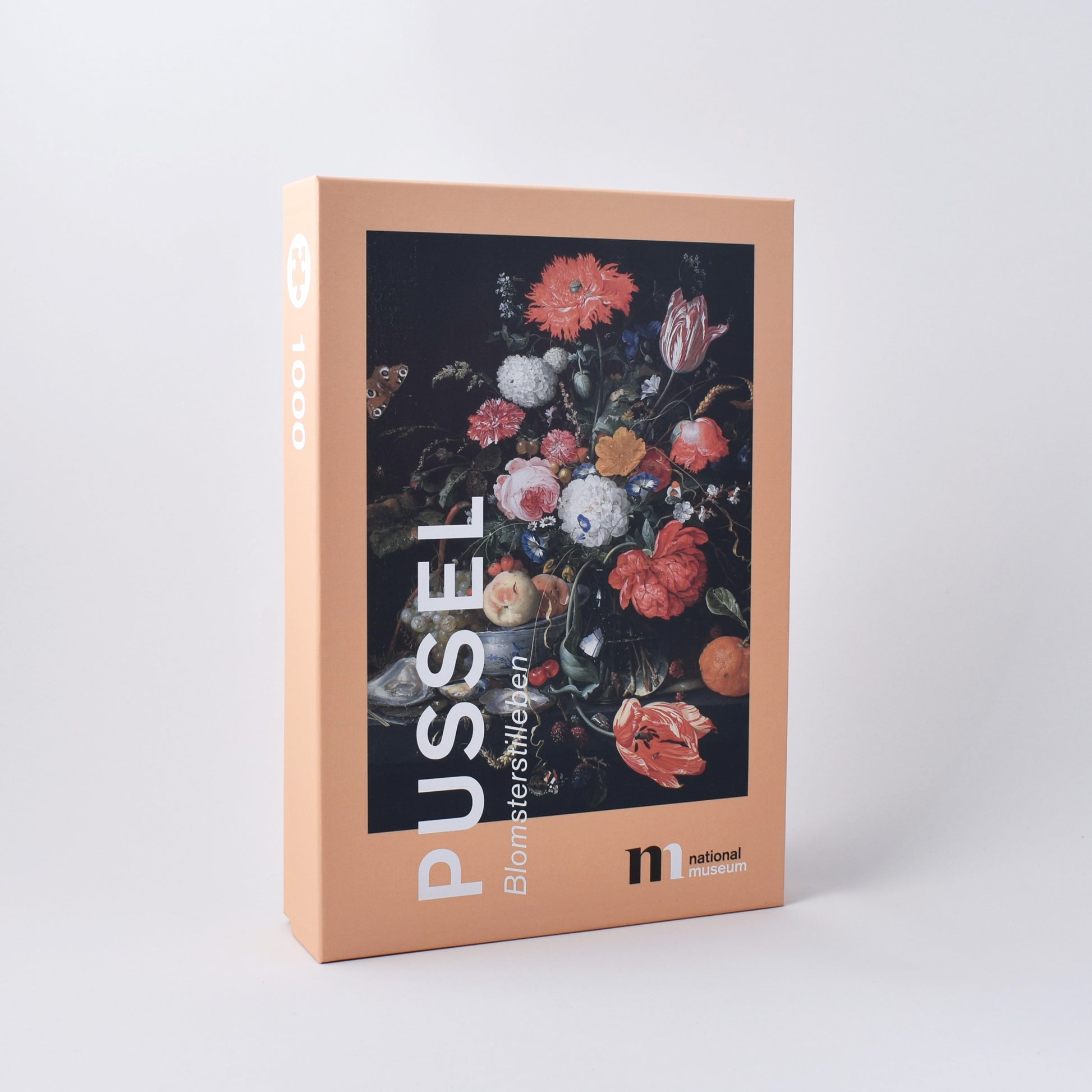 snygg ask för pussel med målning av blommor från Nationalmuseum