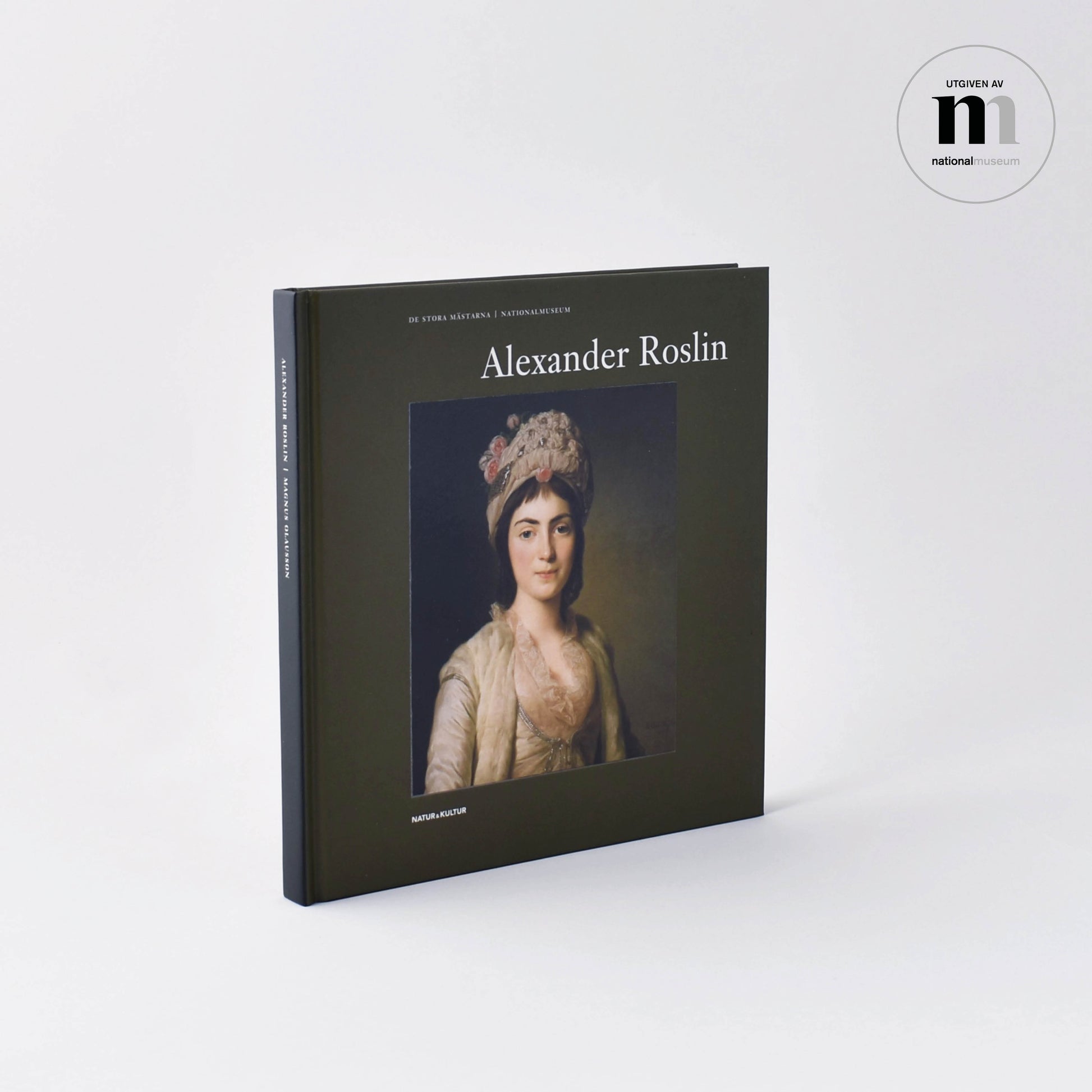 Konstbok med grönt omslag om Alexander Roslin utgiven av Nationalmuseum
