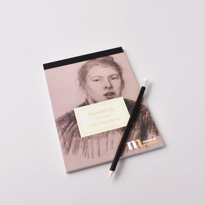 Skissblock med känd teckning av Hanna Pauli från Nationalmuseum