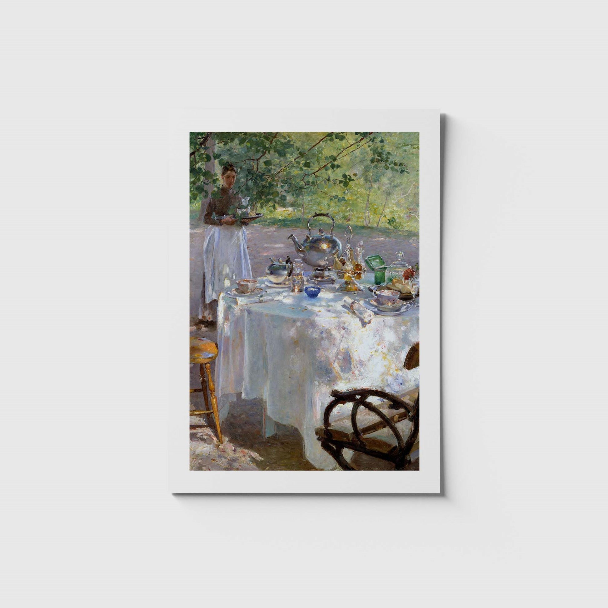 Vykort med Hanna Paulis målning Frukostdags från Nationalmuseum