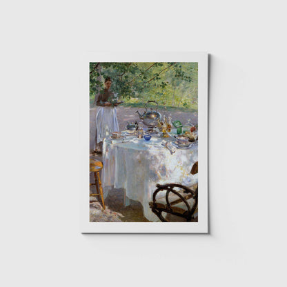 Vykort med Hanna Paulis målning Frukostdags från Nationalmuseum