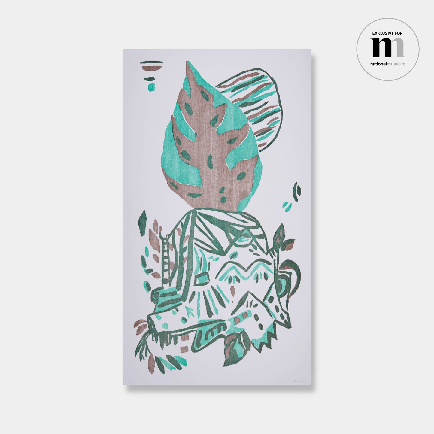 Litografi i grönt och grått exklusivt för Nationalmuseum