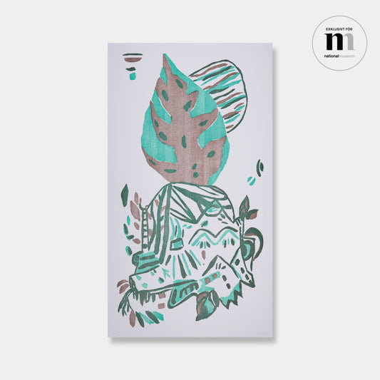 Litografi i grönt och grått exklusivt för Nationalmuseum