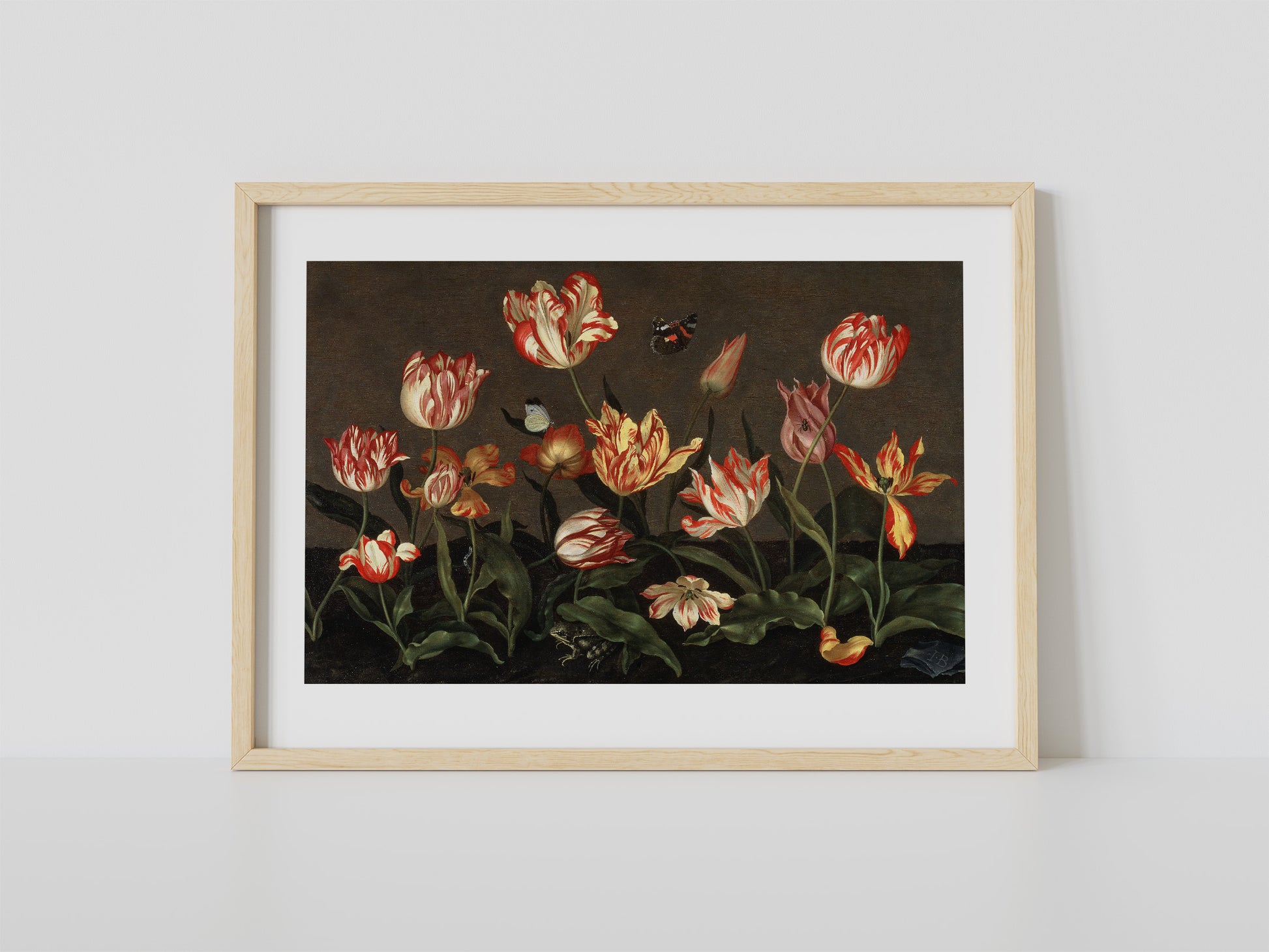 Affisch i träram med tulpan målning från Nationalmuseum