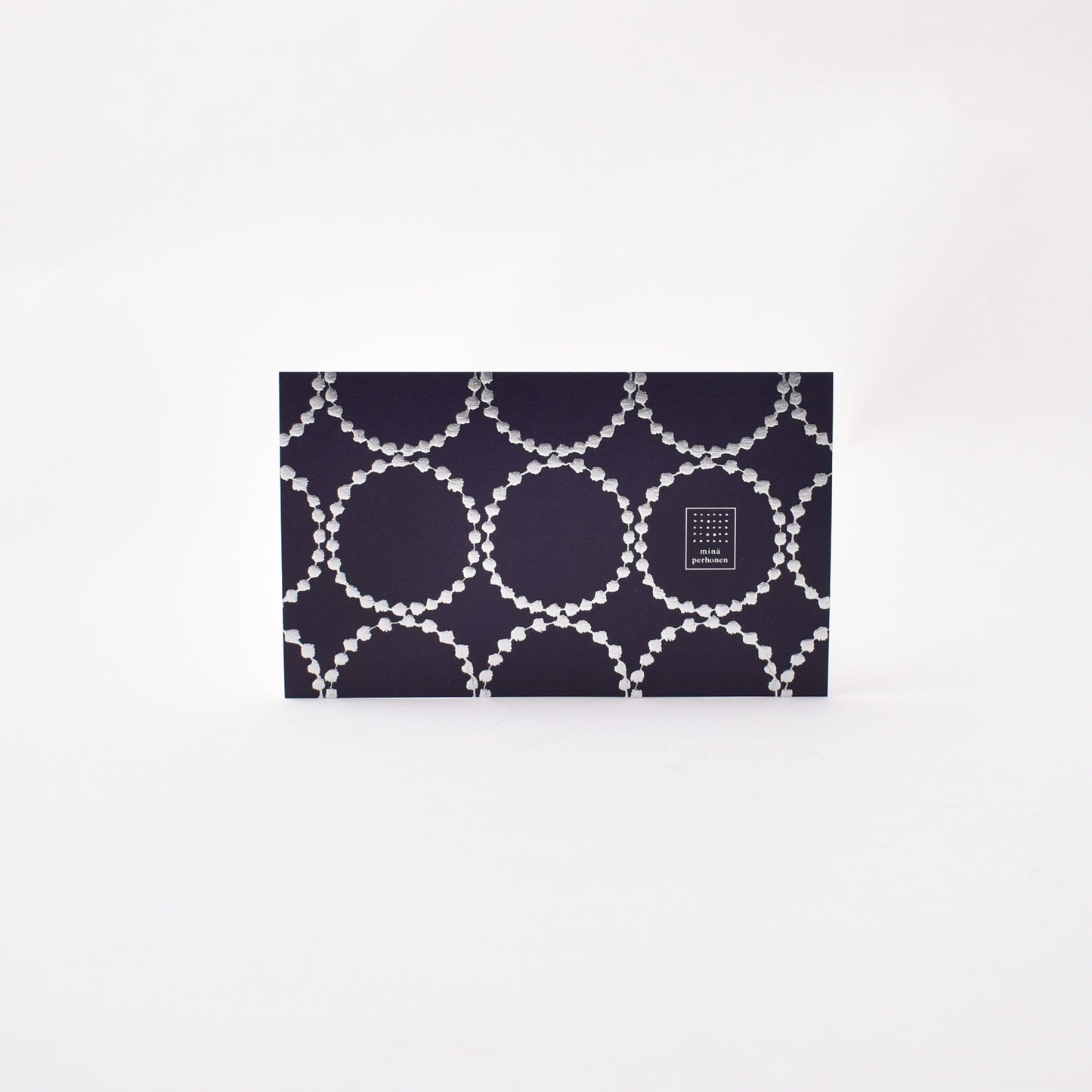 mörkblått och silvrigt vykort från minä perhonen