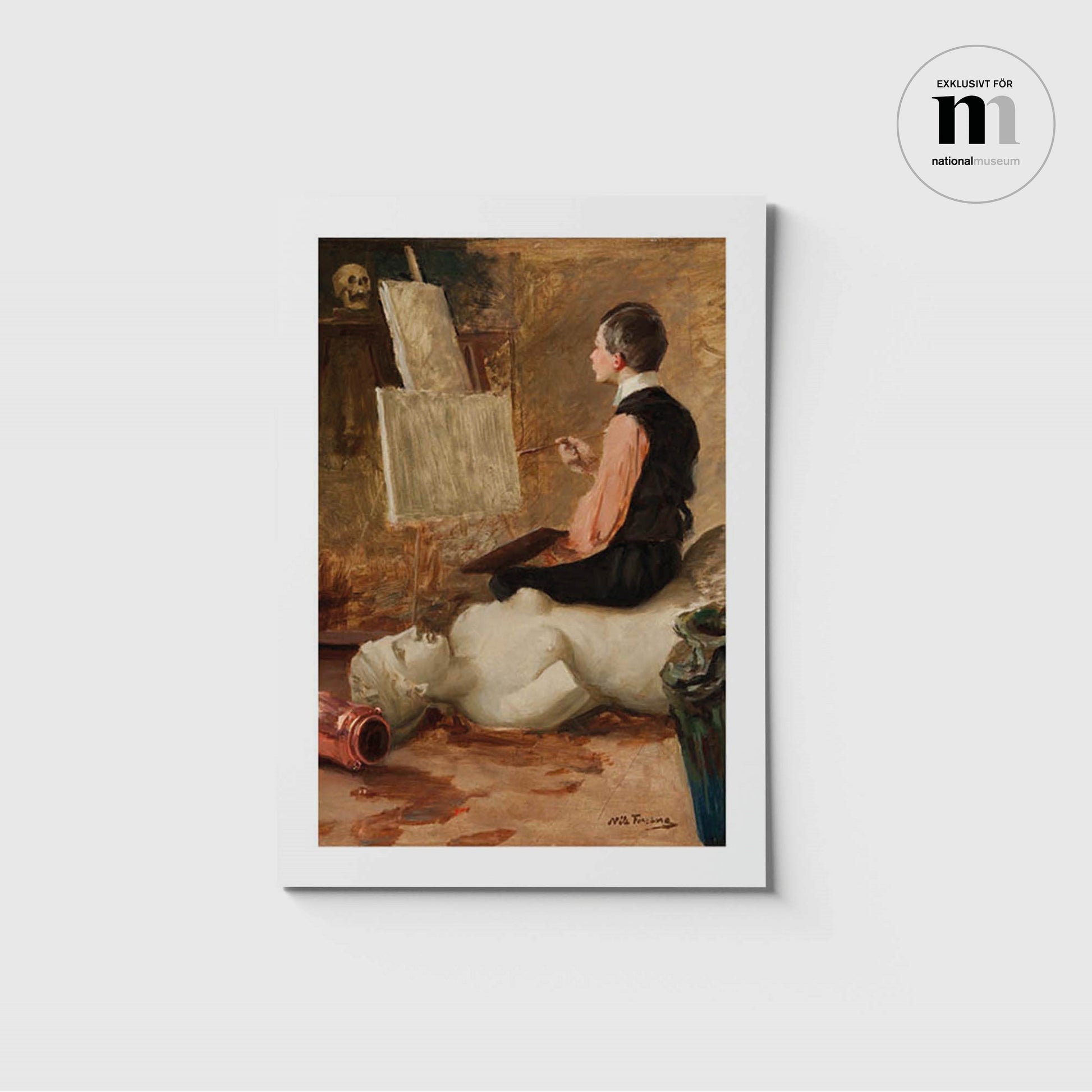 Vykort i A5 med målningen Parisateljén från NAtionalmuseum