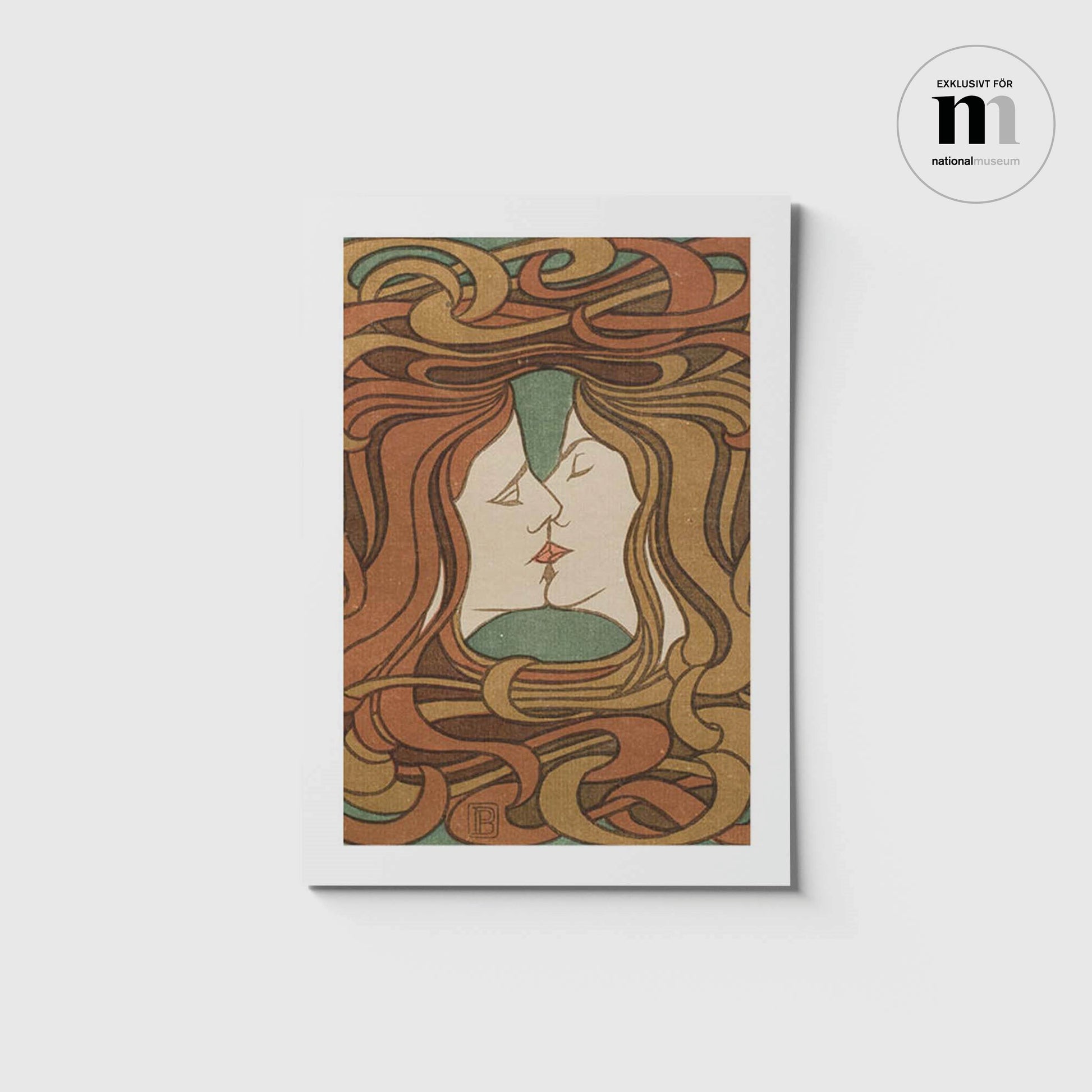 Stort vykort med motiv av Peter Behrens Kyssen från Nationalmuseum