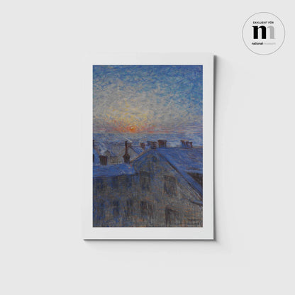 Vykort i A5 med solnedgång av Eugene Jansson från NAtionalmuseum