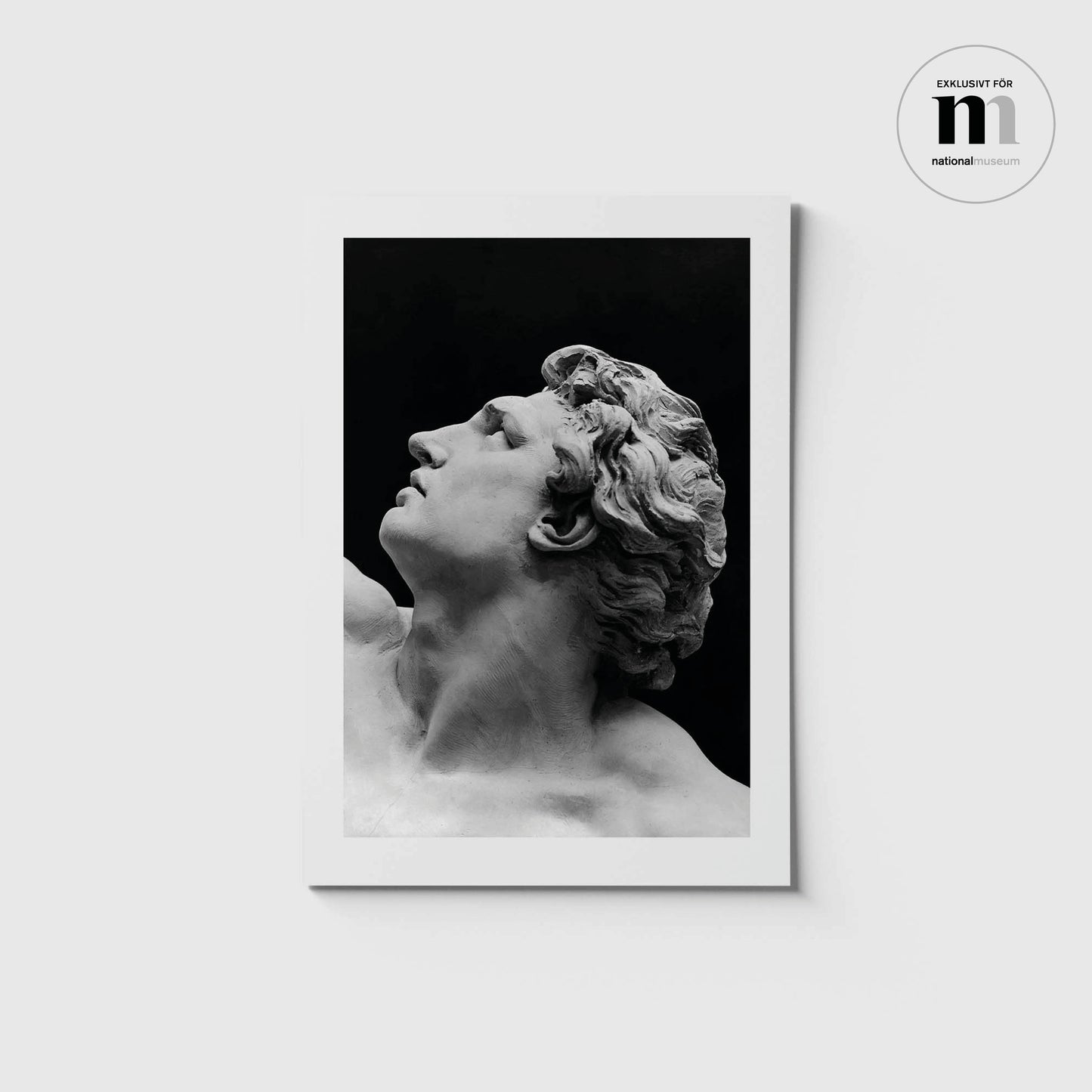 vykort i a5 format med svartvit bild av Othryades från utställlningen Sergel på Nationalmuseum