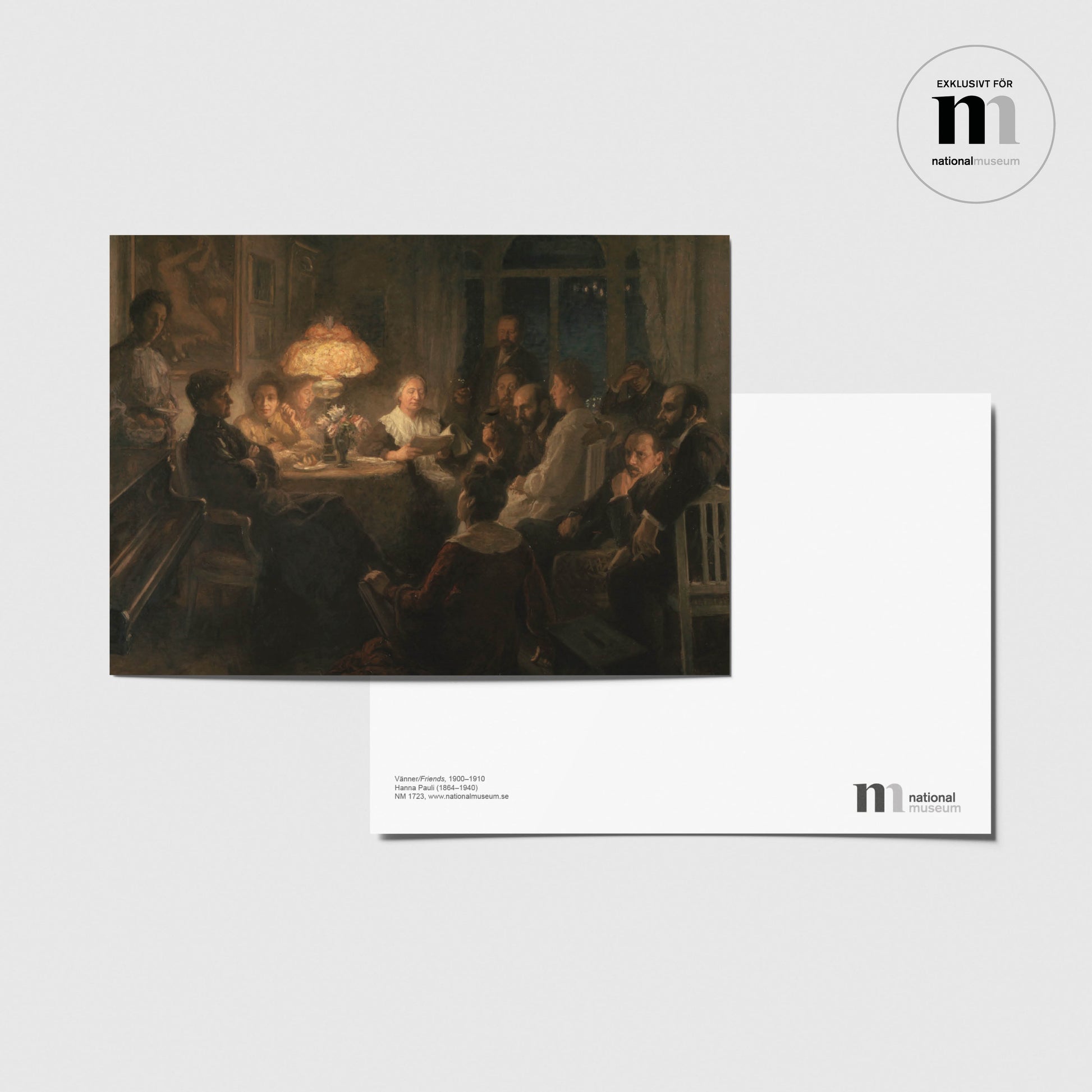 vykort med Hanna Paulis målning Vänner från Nationalmuseum