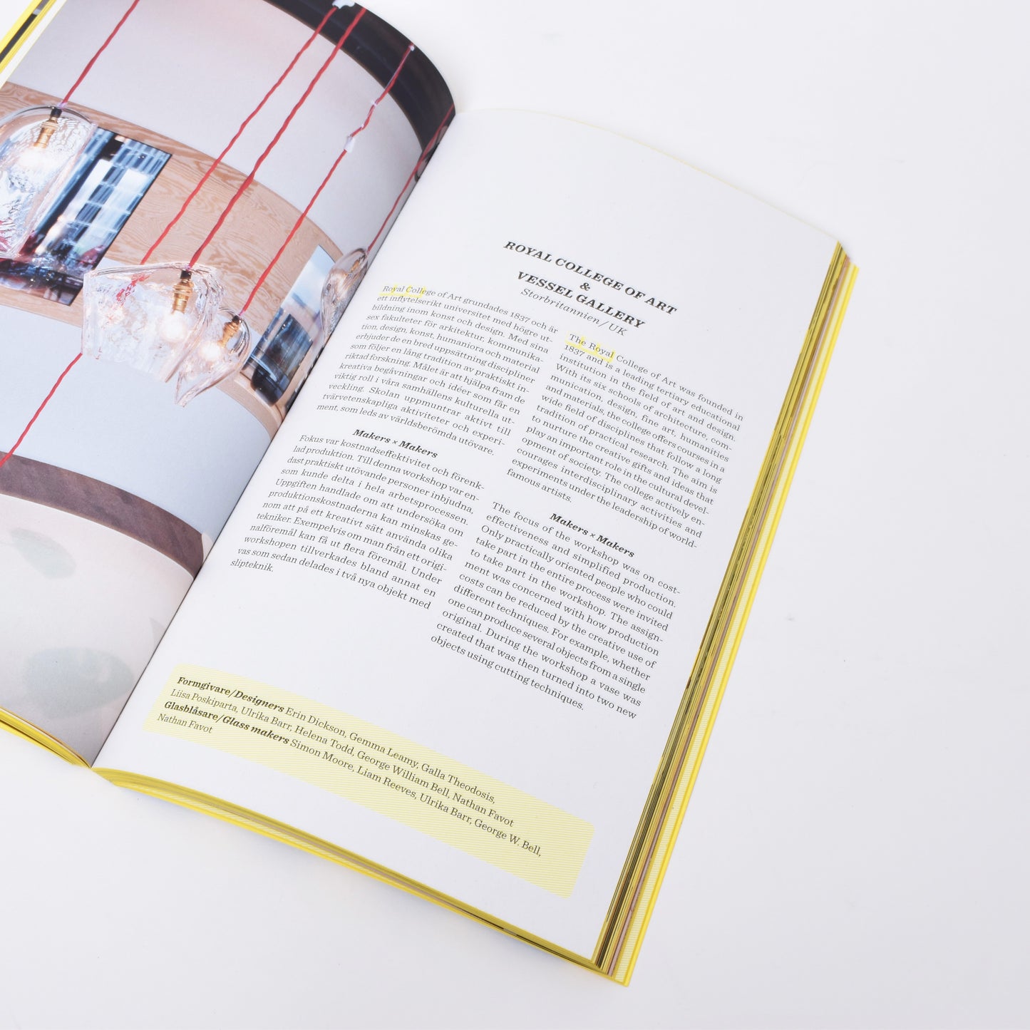 insida i årsboken nationalmuseum design med bild från en av utställningarna