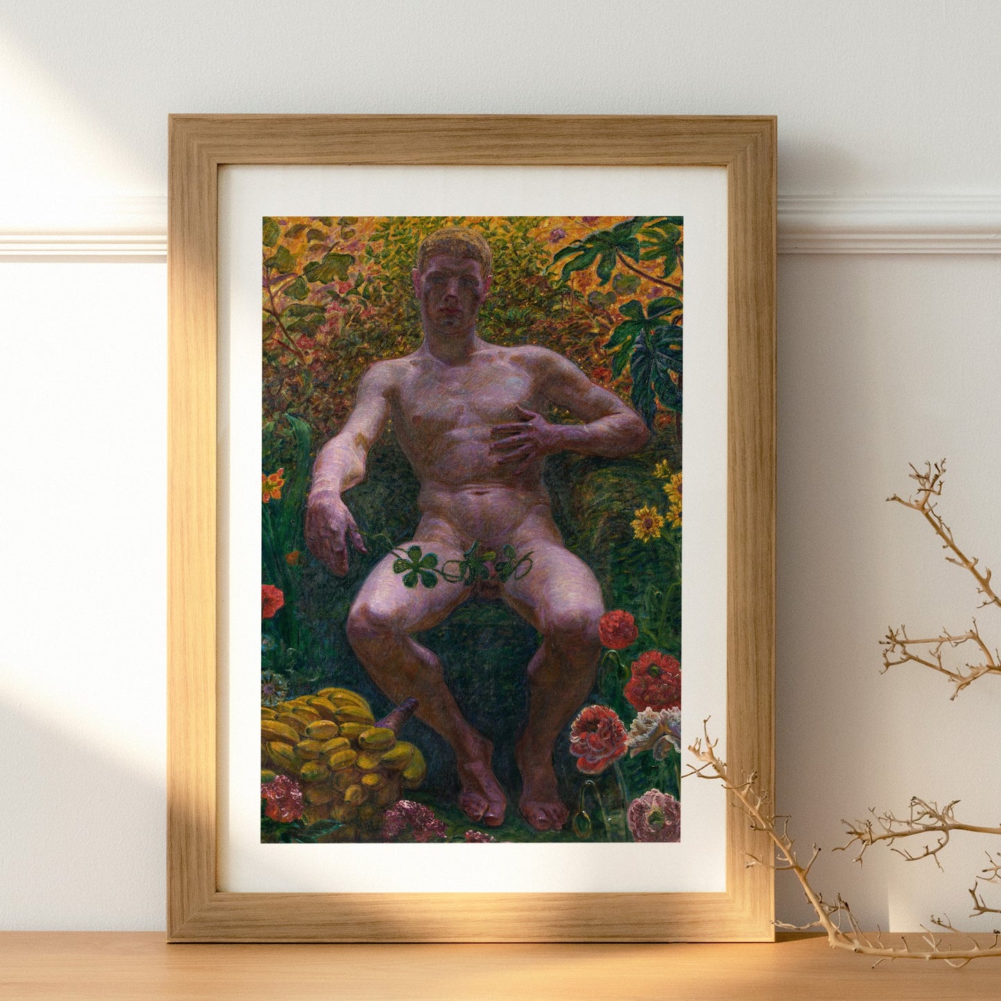 Poster med målningen Adam i Paradiset från Nationalmuseum i träram